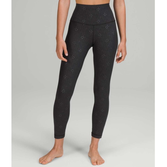 Lululemon Align High Rise Pant Leggings Yoga Emboss Black Size 10 - Picture 2 of 9